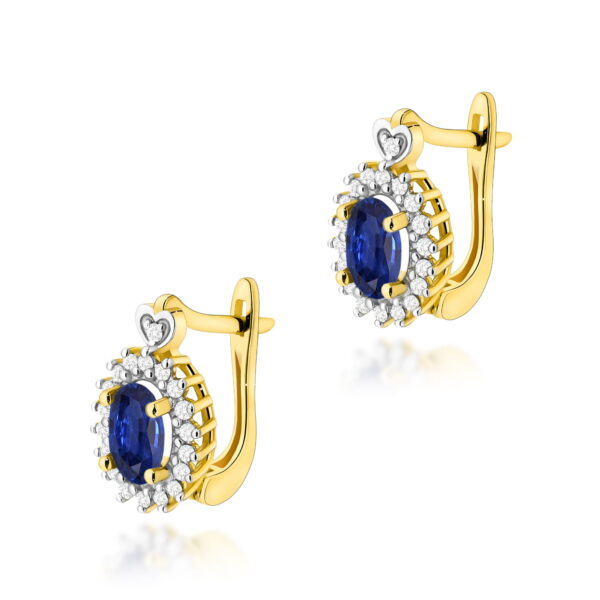 Kolczyki Szafir 2 x 0,70ct żółte złoto