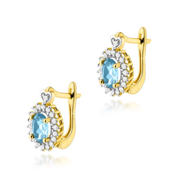 Kolczyki Topaz Swiss 2 x 0,50ct żółte złoto