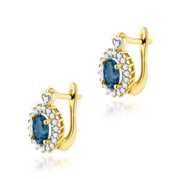 Kolczyki Topaz London Blue 2 x 0,50ct żółte złoto
