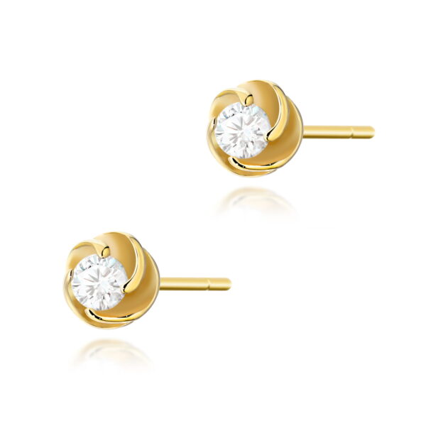 Kolczyki Diament 2 x 0,10ct żółte złoto