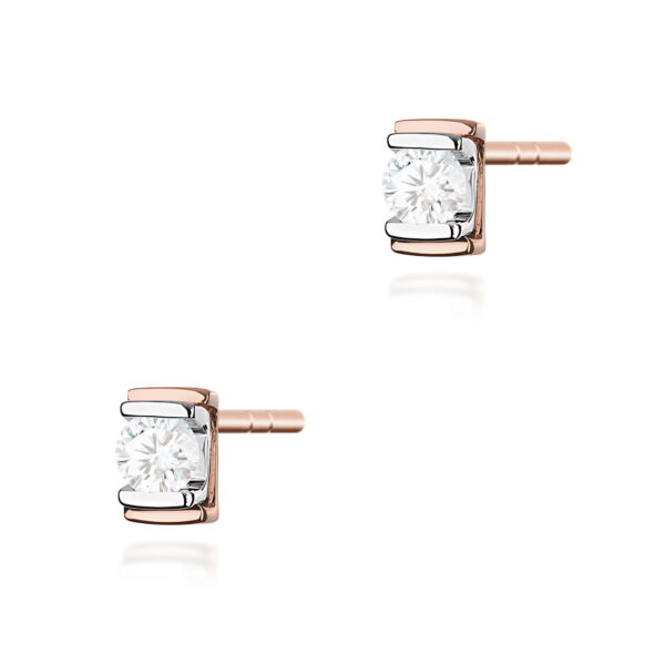 Kolczyki Diament 2 x 0,10ct różowe złoto