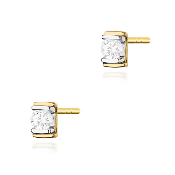 Kolczyki Diament 2 x 0,10ct żółte złoto