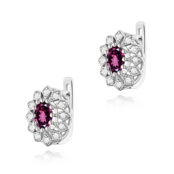 Kolczyki Rodolit 2 x 0,50ct białe złoto
