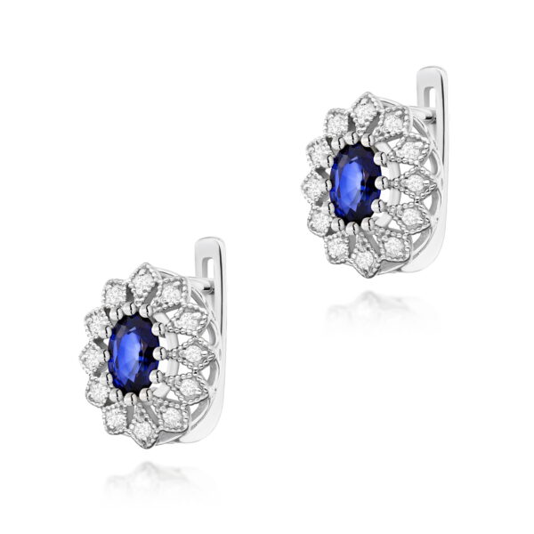 Kolczyki Szafir 2 x 0,70ct białe złoto