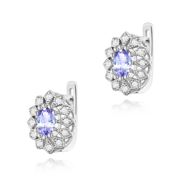 Kolczyki Tanzanit 2 x 0,40ct białe złoto