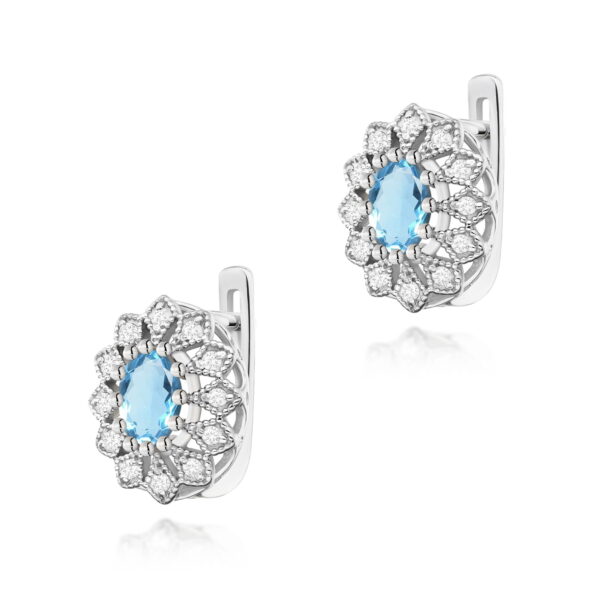 Kolczyki Topaz Swiss 2 x 0,50ct białe złoto