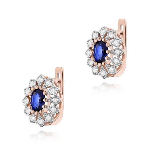 Kolczyki Szafir 2 x 0,70ct różowe złoto
