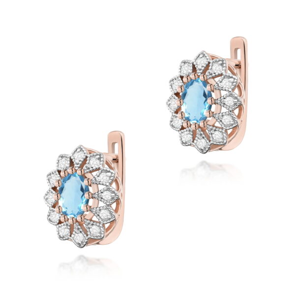 Kolczyki Topaz Swiss 2 x 0,50ct różowe złoto