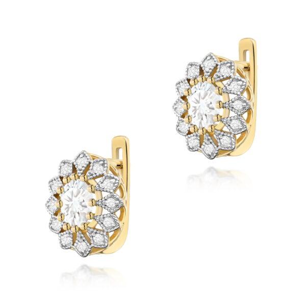 Kolczyki Diament Laboratoryjny 2 x 0,40ct żółte złoto