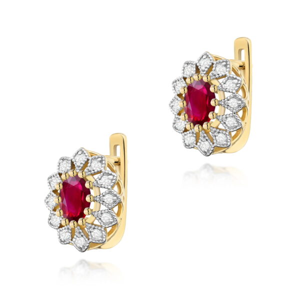 Kolczyki Rubin 2 x 0,60ct żółte złoto