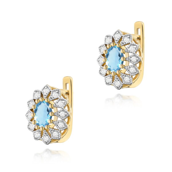 Kolczyki Topaz Swiss 2 x 0,50ct żółte złoto