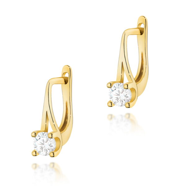 Kolczyki Diament 2 x 0,20ct żółte złoto