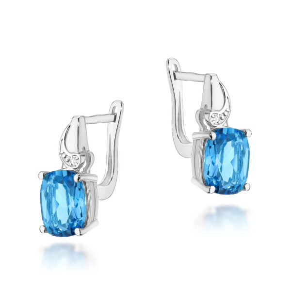 Kolczyki Topaz Swiss 2 x 2,40ct białe złoto