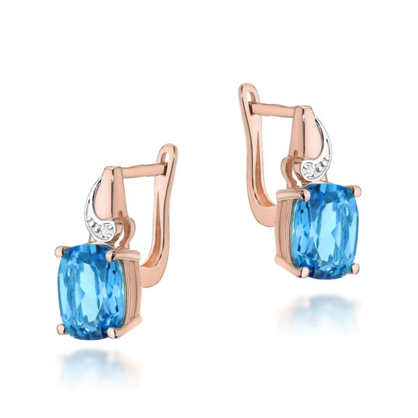 Kolczyki Topaz Swiss 2 x 2,40ct różowe złoto