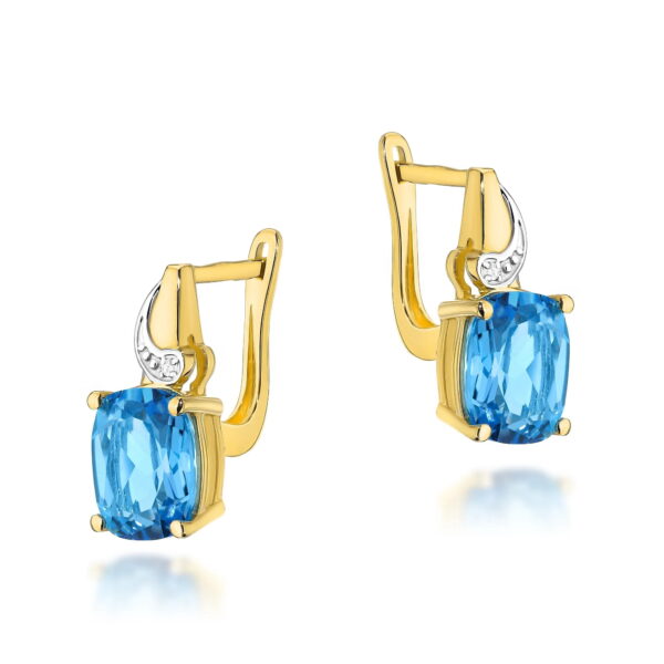 Kolczyki Topaz Swiss 2 x 2,40ct żółte złoto