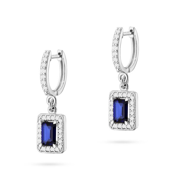 Kolczyki Szafir 2 x 0,60ct białe złoto