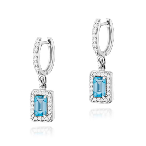 Kolczyki Topaz Swiss 2 x 0,65ct białe złoto