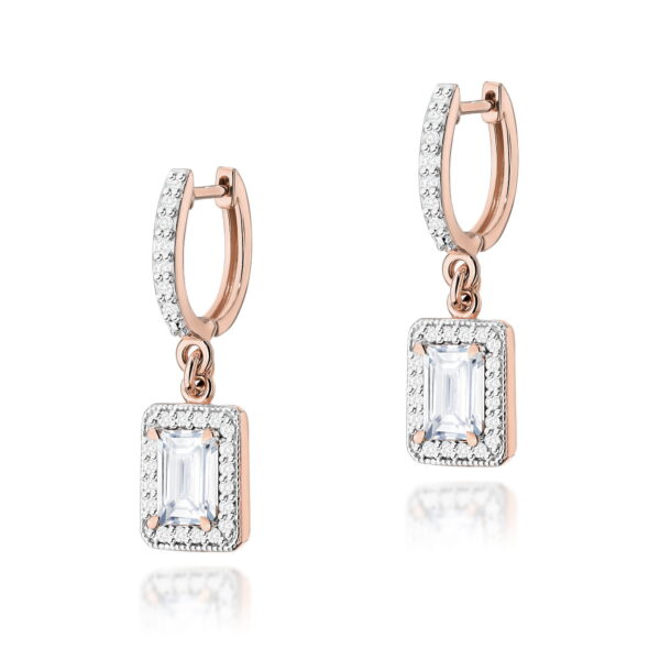 Kolczyki Diament Laboratoryjny 2 x 0,60ct różowe złoto