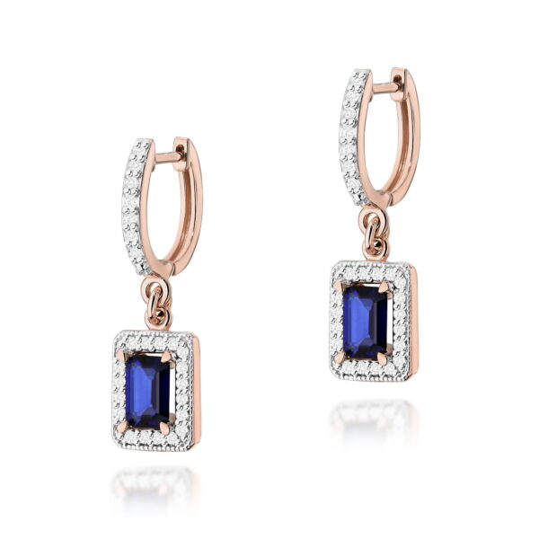 Kolczyki Szafir 2 x 0,60ct różowe złoto