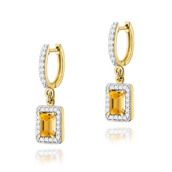 Kolczyki Cytryn 2 x 0,60ct żółte złoto