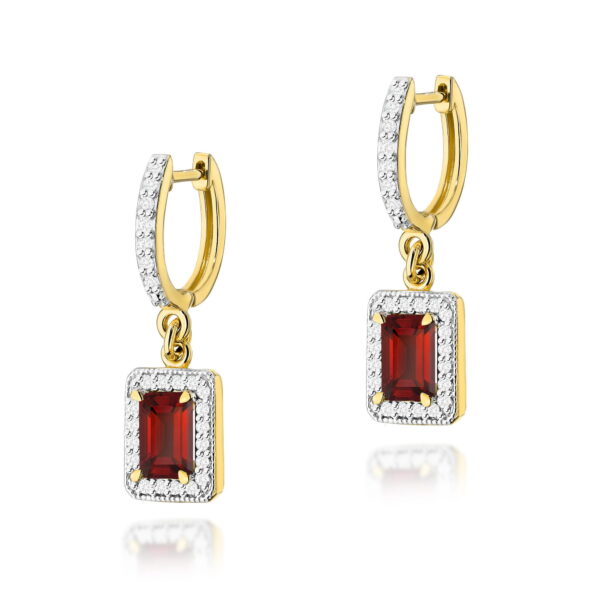Kolczyki Granat 2 x 0,70ct żółte złoto