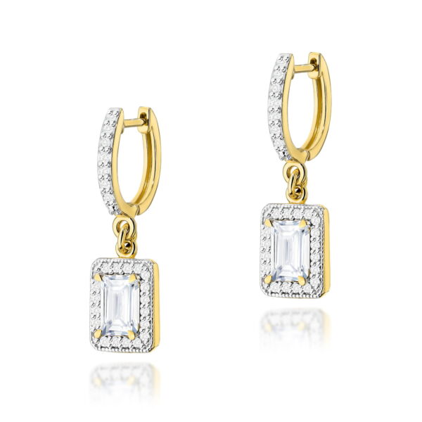 Kolczyki Diament Laboratoryjny 2 x 0,60ct żółte złoto