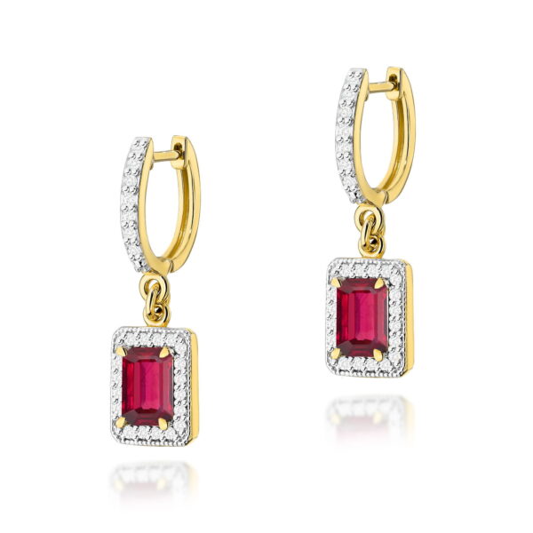Kolczyki Rubin 2 x 0,80ct żółte złoto