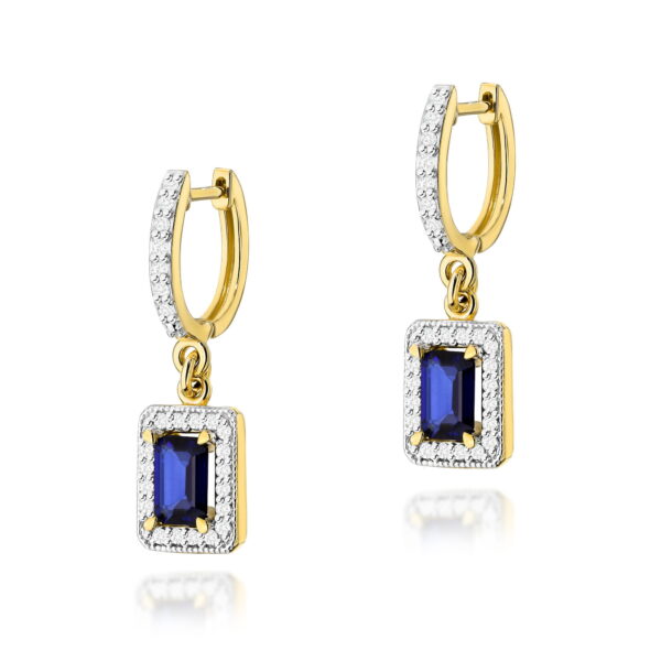 Kolczyki Szafir 2 x 0,60ct żółte złoto