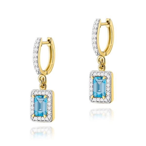 Kolczyki Topaz Swiss 2 x 0,65ct żółte złoto