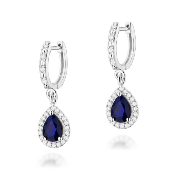 Kolczyki Szafir 2 x 0,60ct białe złoto
