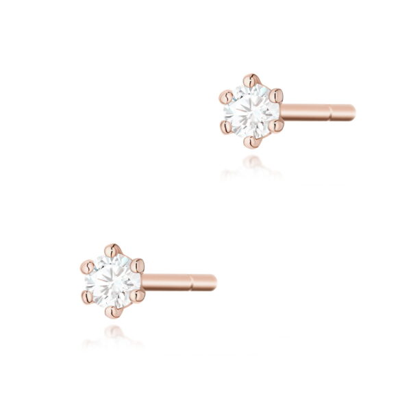 Kolczyki Diament 2 x 0,05ct różowe złoto