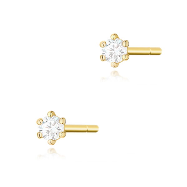 Kolczyki Diament 2 x 0,04ct żółte złoto