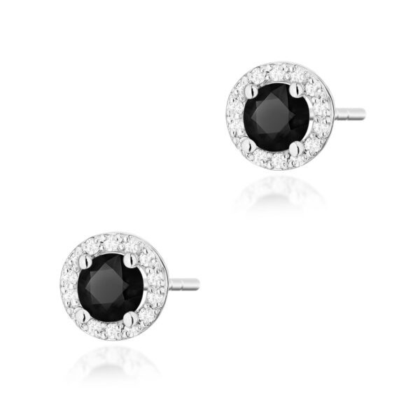 Kolczyki Czarny Diament 2 x 0,50ct białe złoto