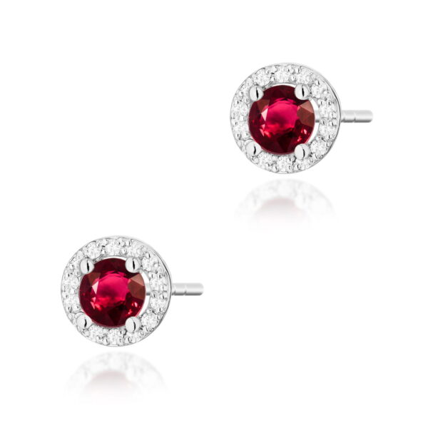 Kolczyki Rubin 2 x 0,60ct białe złoto