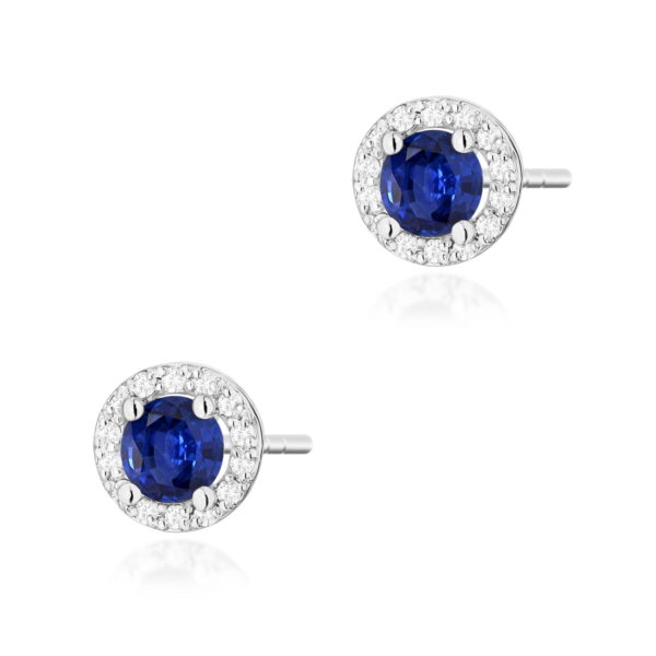 Kolczyki Szafir 2 x 0,50ct białe złoto
