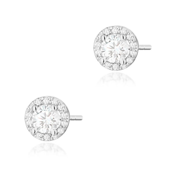 Kolczyki Biały Szafir 2 x 0,60ct białe złoto