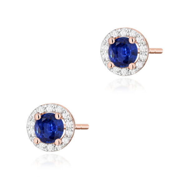 Kolczyki Szafir 2 x 0,50ct różowe złoto