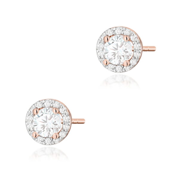 Kolczyki Biały Szafir 2 x 0,60ct różowe złoto