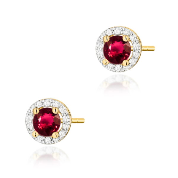 Kolczyki Rubin 2 x 0,60ct żółte złoto