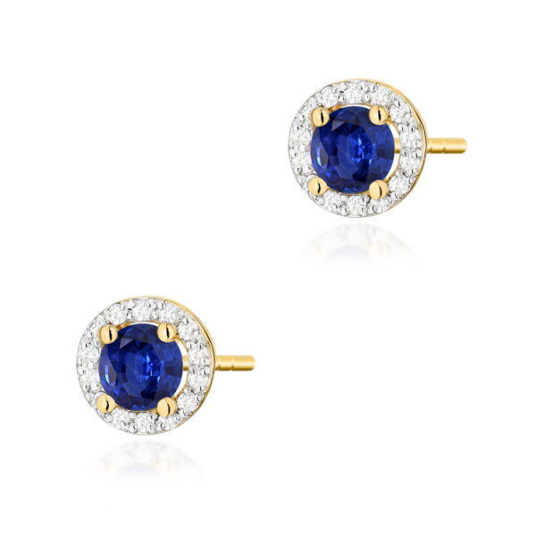 Kolczyki Szafir 2 x 0,50ct żółte złoto