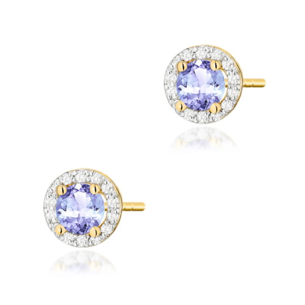 Kolczyki Tanzanit 2 x 0,50ct żółte złoto