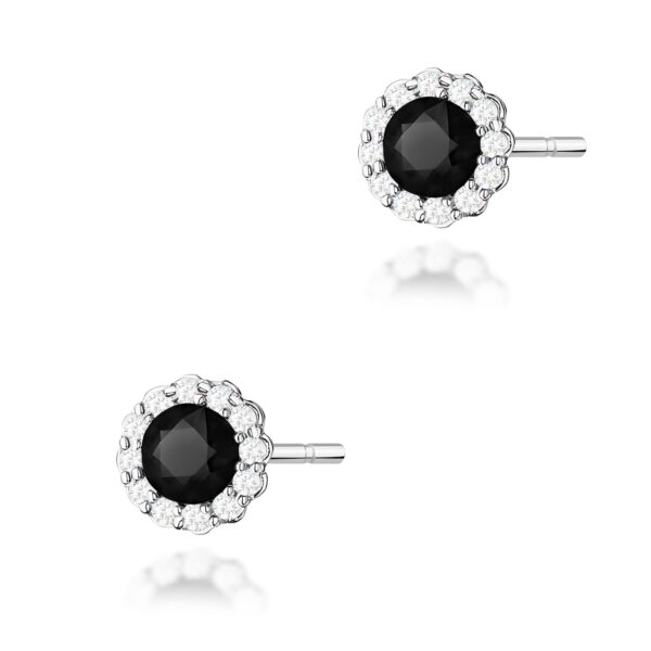 Kolczyki Czarny Diament 2 x 0,50ct białe złoto