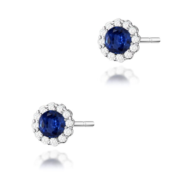 Kolczyki Szafir 2 x 0,50ct białe złoto