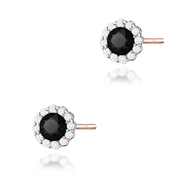 Kolczyki Czarny Diament 2 x 0,50ct różowe złoto