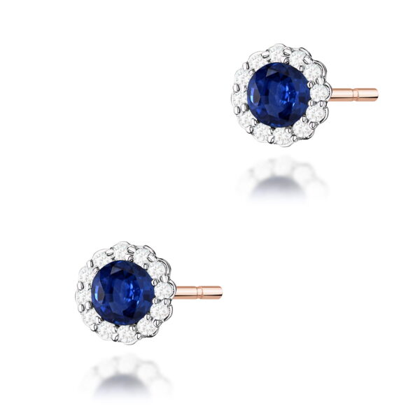 Kolczyki Szafir 2 x 0,50ct różowe złoto