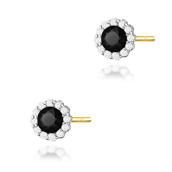 Kolczyki Czarny Diament 2 x 0,50ct żółte złoto