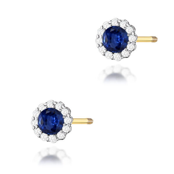 Kolczyki Szafir 2 x 0,50ct żółte złoto