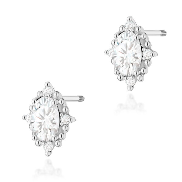Kolczyki Diament Laboratoryjny 2 x 0,25ct białe złoto sztyft zakręcany