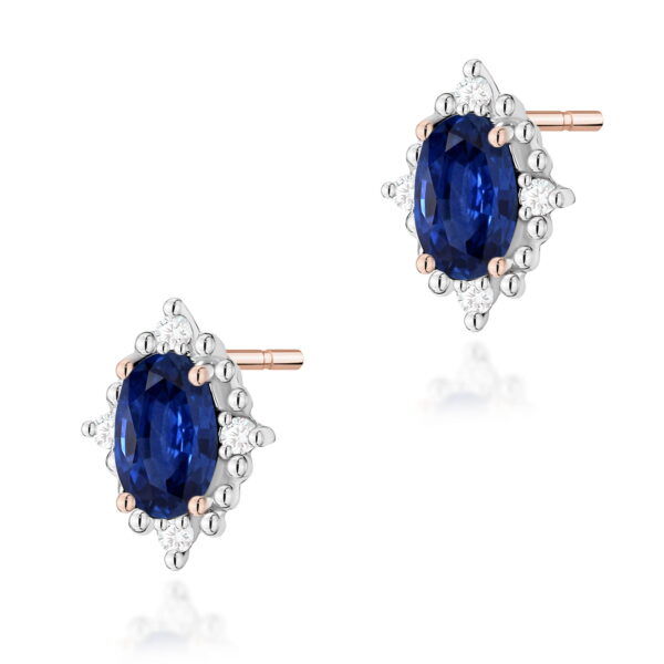 Kolczyki Szafir 2 x 0,30ct różowe złoto