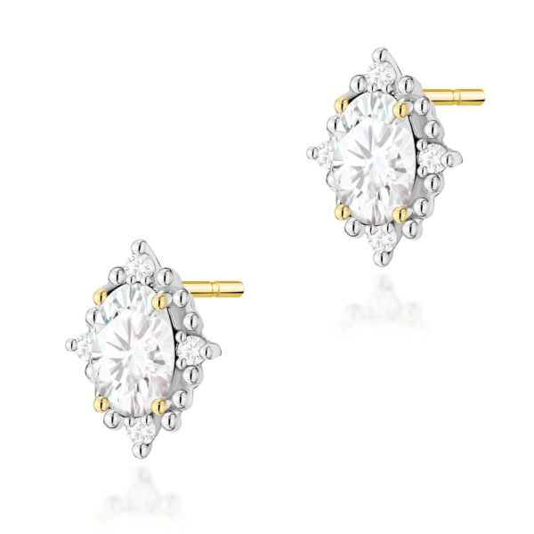 Kolczyki Diament Laboratoryjny 2 x 0,25ct żółte złoto